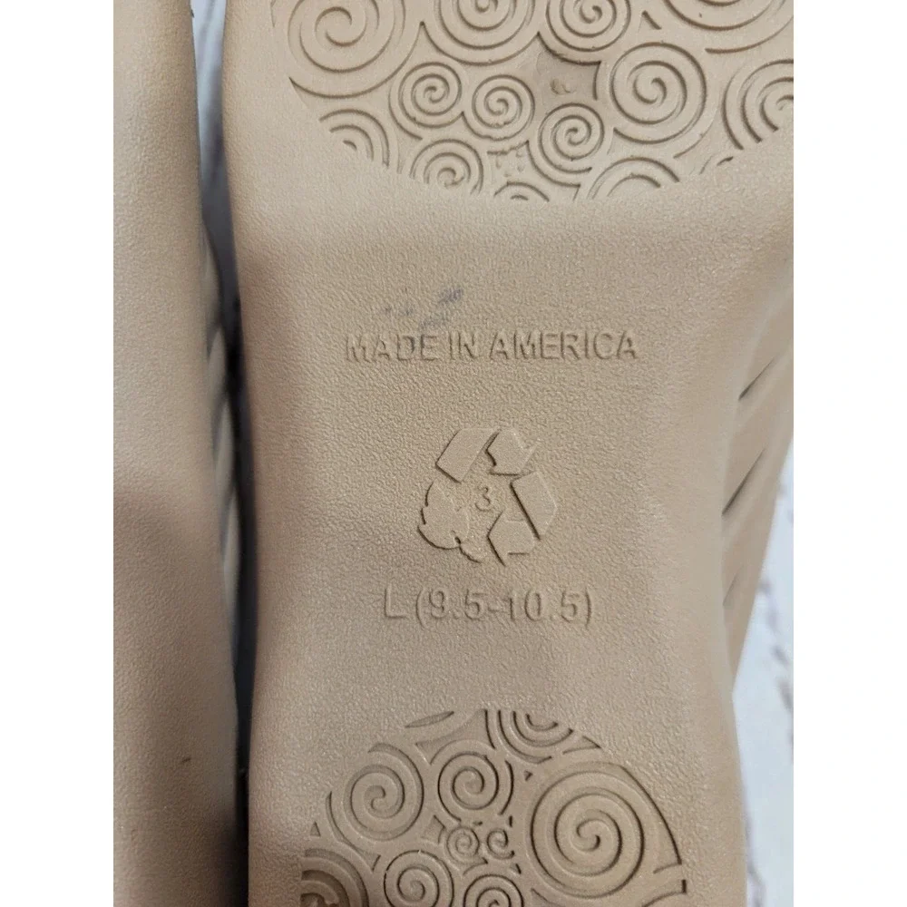 Okabashi Venice Tan Arch Support Slip‎ On Slides Sandals Size Large (9.5-10.5)